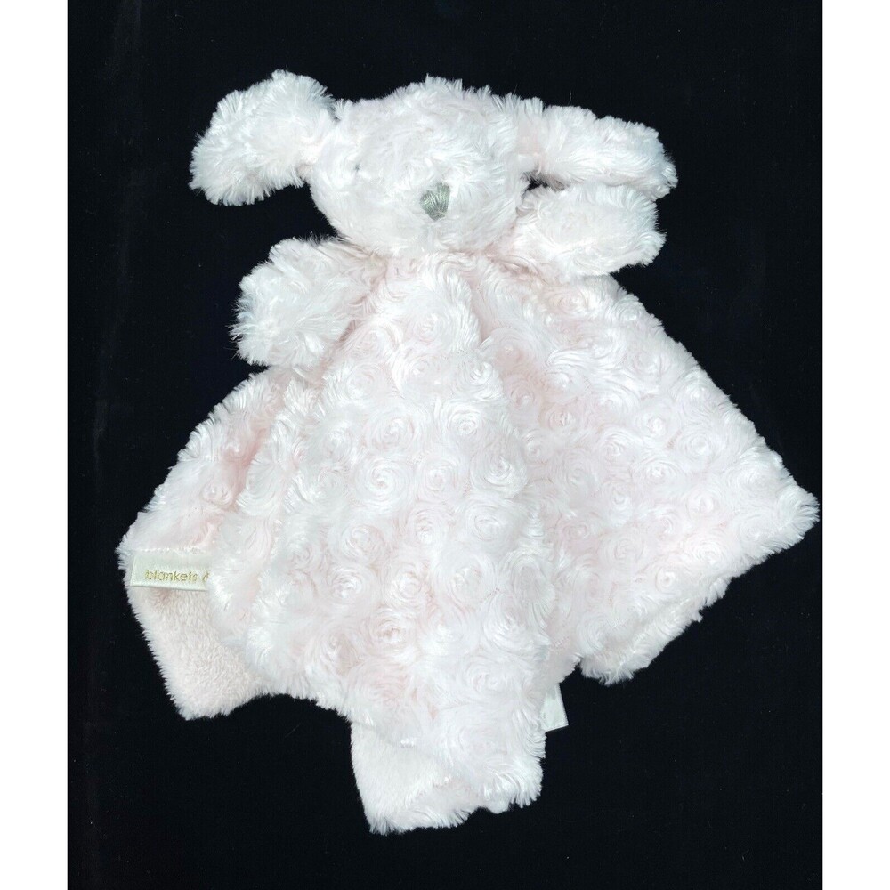 Blankets &‎ Beyond Pink Bunny Rabbit Plush Fluffy Swirl Lovey Security Blanket